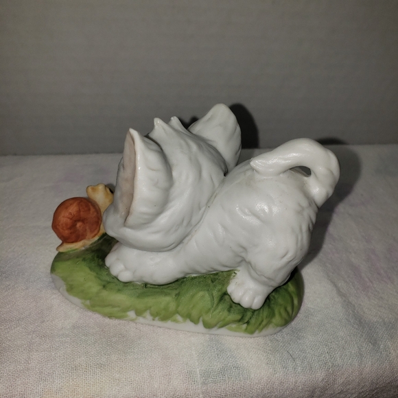 Vintage Lefton China White Kitten and Snail - Picture 5 of 5